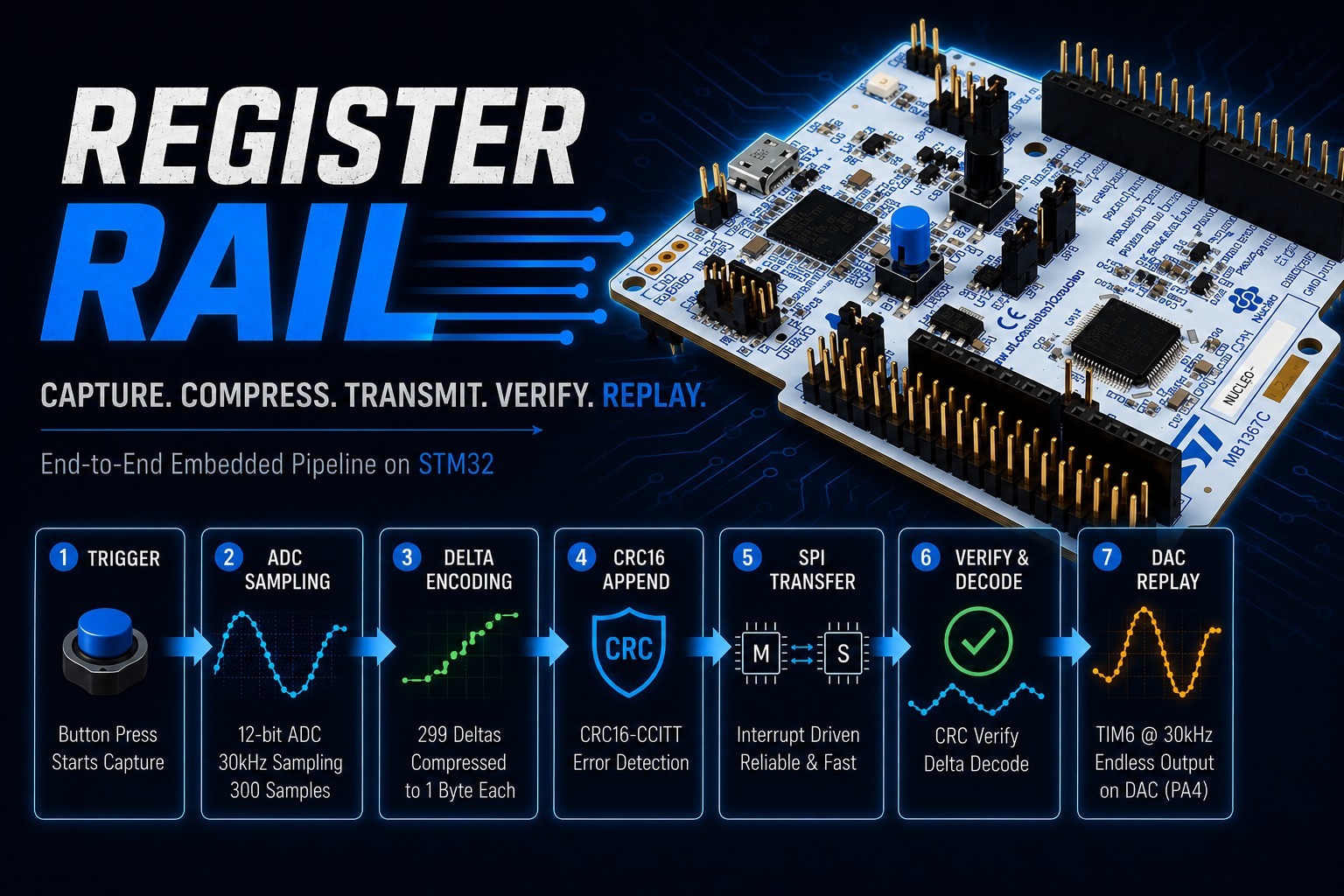 Thumbnail for RegisterRail: Bare-Metal Signal Processing and Communication on STM32